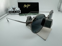 MAUI JIM NORTH STAR MJ 757-17M SILVER W/ NEUTRAL GREY POLARIZED ROUND SUNGLASSES
