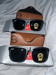 Ray-Ban RB4165 Men’s Square Sunglasses Black Frame G-15 Black Glass Lens