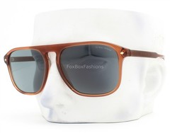 Giorgio Armani Sunglasses Crystal Sienna Brown Blue Glass AR 8212 5932/R5 w/case