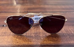 NEW RayBan AVIATOR REVERSE Arista Polished Gold + Violet Lens RBR0101S 001-1A