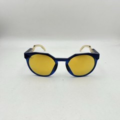 Oakley Mens HSTN Mybappe Series Irregular Polarized Mirror Sunglasses Navy/Gold