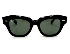 Ray-Ban RB2186 901/31 49mm State Street Square Sunglasses with Green Lenses