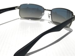 UK Ray Ban Gunmetal & Black w POLARIZED Grey Blue Lens Sunglass RB3478 004