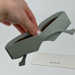 Gucci Men AUTHENTIC Sunglasses Solid Sage Brown Rectangle GG1426S 004 BRAND NEW