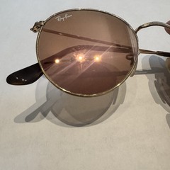 Ray-Ban RB 3447-N Round Metal 001/Z2 Sunglasses Gold Pink Lenses 50-21-145 Italy