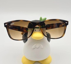 Ray-Ban RB2132 New Wayfarer Sunglasses Light Brown Gradient Lens Havana Frame 55