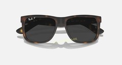 Ray-Ban Justin RB4165 Classic Polarized Sunglasses 54mm Dark Grey Matte HavanaUV