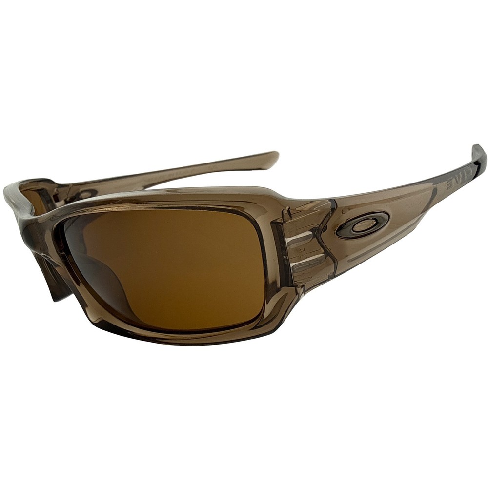 Oakley Five Sunglasses Brown Translucent Frame Bronze Lens Wrap Arounds 51-19