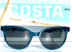 NEW Costa ISLA Deep Teal Crystal POLARIZED Gray 580G GLASS Lens Sunglass ISA 244