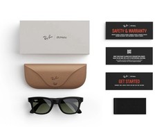 Ray-Ban Meta (Gen 1), Wayfarer, Shiny Black, Green Lenses, Smart AI Glasses