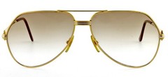 Vintage CARTIER C Decor 62mm 22K Gold Aviator Sunglasses France Excellent Unisex