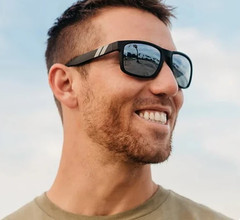 Blenders Canyon Mystic Grey Matte Black Frame Polarized Grey Mirror Sunglasses