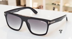 Tom Ford Cecilio-02 FT0628 01B Shiny Black Gradient Smoke 57 mm Men’s Sunglasses