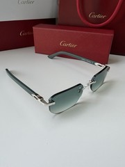 CARTIER CT0622S 003 Silver Green Green Gradient Lens Unisex Sunglasses AUTHENTIC