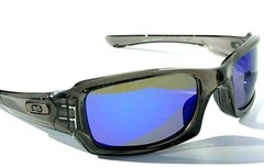NEW Oakley FIVES Squared Grey Smoke POLARIZED Galaxy Blue Mirror Sunglass 9238