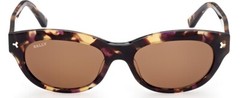 Bally BY0070 55E Light Havana Cat Eye Plastic Sunglasses Petite Frame 54-17-140
