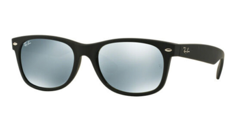 Ray-Ban Sunglasses RB 2132 NEW WAYFARER 622/30 55-18 Black Rubber Silver lenses