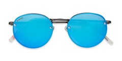 Sun Luv Positivity Rules Round Sunglasses, Satin Gunmetal, 53mm,10260195.
