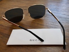 Gucci GG1223S 002 60mm Aviator Sunglasses in Gold/Gray Lens