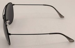 Timberland Sunglass Mens Shiny Black Metal Aviator Solid Smoke Lens TB7181 1A