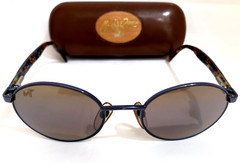 RARE MAUI JIM LATITUDE SUNGLASSES Blue Tortoise Bronze Polarized MJ 166-06