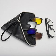 6 in 1 Men Women Polarized Optical Magnetic Sunglasses Clip Magnet Clip on Sungl