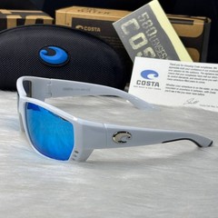 Costa Del Mar Fishing Sunglasses White Blue Mirror Polarized 580P