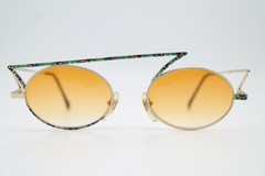 Vintage sunglasses Casanova LC-30 gold multi color oval sunglasses eyewear