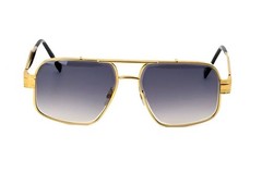 Men Sunglasses Classic Black Lens Square Fashion Design Gold Metal Frame Shades