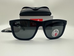 Ray-Ban Justin RB4165 622/2V Polarized Sunglasses Matte Black Blue Lens 54mm New