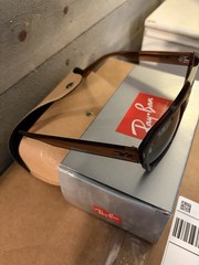 Ray-Ban RB4397 Corrigan Aviator Sunglasses Brown Frame Green Tinted Lenses