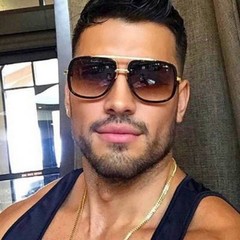 Women Men Sunglasses Oversize Square designer shades Metal Gold Frame Gradient