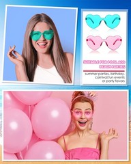 16 Pair Heart Shaped Sunglasses Bulk Witch Birthday Party Sunglasses Candy Co…