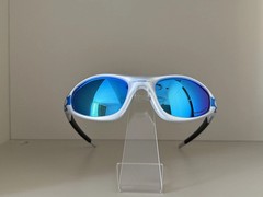 Oakley Straight Jacket OO9505 Silver Frame Blue Lens Sports Sunglasses
