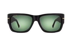 Polar Gold 166 (77/G) Shiny Black/Solid Green Polarized Sunglasses Cal. 56