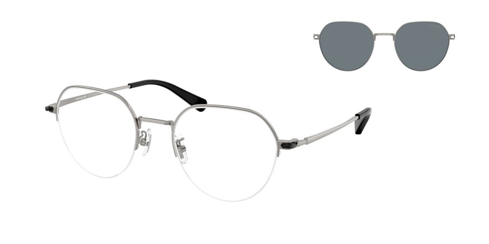 Coach HC 7179 shiny gunmetal grey solid polyamide standard 900455 Sunglasses