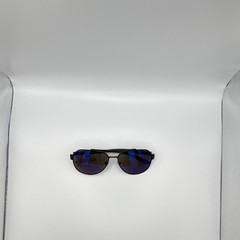 Men’s Aviator Sunglasses Black Metal/Plastic Frame Purple Mirrored Lenses