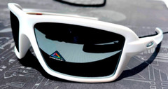 NEW Oakley CABLES Matte White PRIZM BLACK POLARIZED Lens Sunglass 9129-14