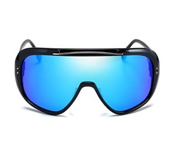FUTURISTIC OVERSIZED ONE PIECE SHIELD LENS WRAP AROUND SPORT DESIGNER SUNGLASSES
