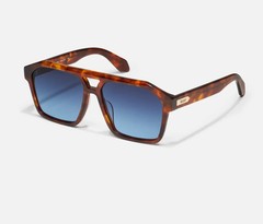 Quay Soundcheck Aviator Sunglasses Tortoise Frame Blue Lens Unisex