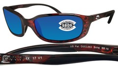 Costa Del Mar Brine Tortoise Frame Blue Mirror 580G Glass Polarized Lens