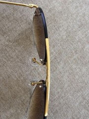 Ray-Ban RB3791 Gold Rimless Frame Brown Gradient Lens Pilot Sunglasses