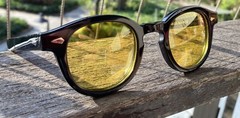 Vintage Yellow Sunglasses Men Black Glasses Johnny Depp Glasses Unisex UV400