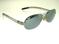 RAY BAN RB8301 56[]14 SHINY GUNMETAL CARBON FIBER G15 MIRROR PILOT SUNGLASSES