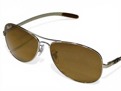 Ray Ban RB8301 004/M7 Carbon Fiber Polarized Dark Brown Sunglasses 59-14mm RARE