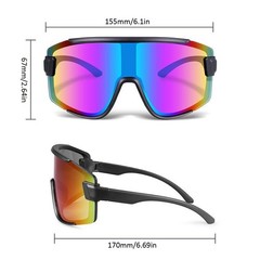 Sport Men Baseball Running Ski Sunglasses Retro Reflective Big Large Single Lens
