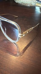 The DITA GRAND DECADE DTS460-A-03 Crystal White Gold Gradient Sunglasses W Case