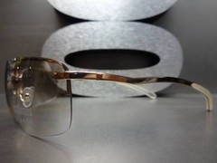 Men’s Classy Elegant CONTEMPORARY MODERN WRAP Clear Lens SUN GLASSES Gold Frame