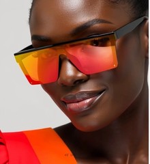 Men’s Women’s Sunglasses Black Mirror Lens Reflective New Style Designer Shades