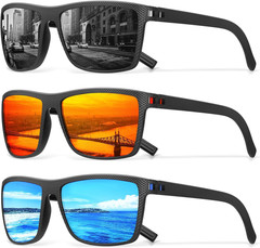 Men’s Polarized Square Sunglasses UV Protection Lightweight Driving Glasses